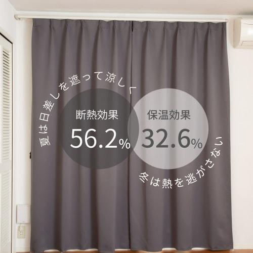 [.co.jp Exclusive] Curtain Laboratory First-Class Light-Blocking Double-Sided Satin Plain Thick Gray 100cm Wide x 135cm Long, Set of 2 Panels, First