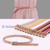 Girls Sweater Candy Color Dress Strap Thin Skinny Waistband Faux Leather Belts Adjustable Belt
