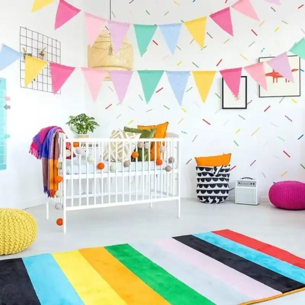 1Pcs 12 Flags Colorful Flag String  for Happy Birthday Party Wedding Decoration
