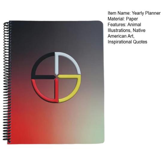 Indigenous Peoples Themed Yearly Planner Undated Weekly Monthly Organizer with Native American Art Animal Illustrations To Track Goals Tasks