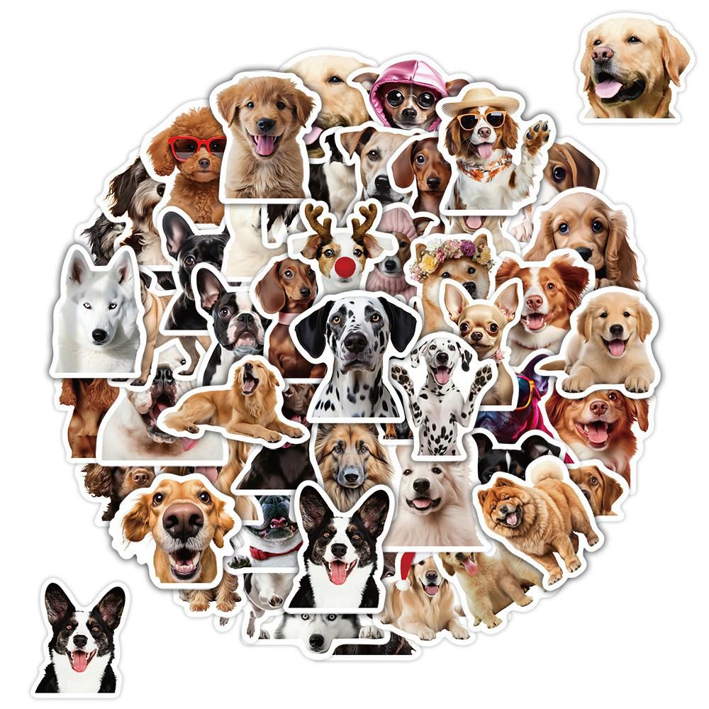 50PCS Cute Cartoon Puppy Stickers: Waterproof Decorative Decals for Phone, Tablet, Laptop, and Refrigerator