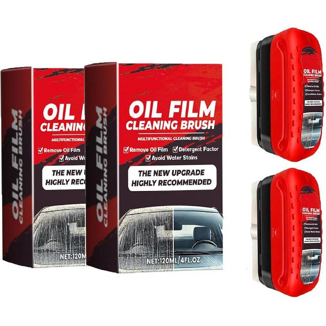 2Pack Automotive Oil Film Cleaning Brush New Glass Coating For Windshield Glass Oil Film Remover, Strong Front Windshield Remover For Windshield