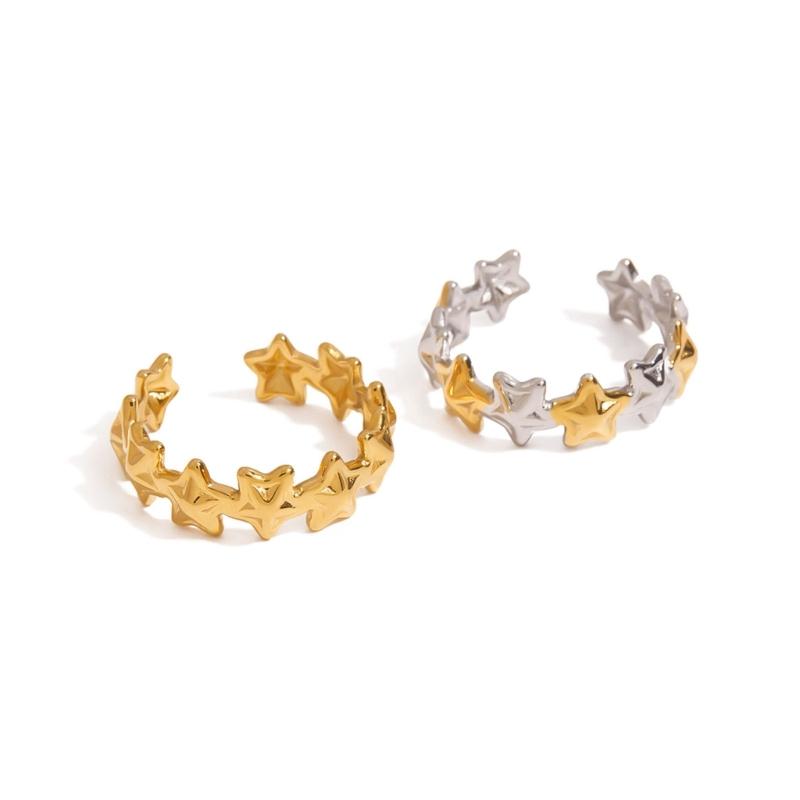 Sweet and Adjustable Opening Star Designs Stainless Steel Rings for Everyday Wear