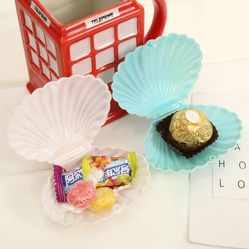 1Pc Colorful Cute Shell Plastic Candy Box Makeup Jewelry Storage Boxes Gift Box