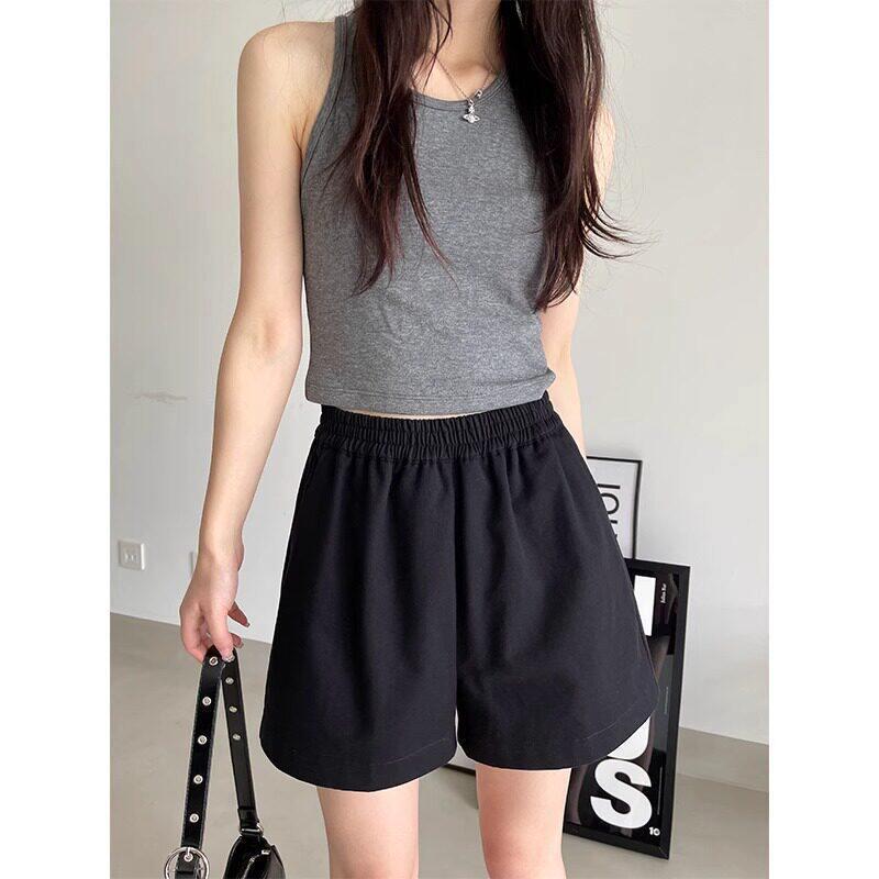

Korean Style High Waist Slimming Wide Leg Women s Shorts - Spring/Summer 2026 Collection M чорний