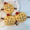 Jucărie de pluș Waffle cu ochi de fasole - Ornament calmant pentru birou și cadou pentru fete și cele mai bune prietene