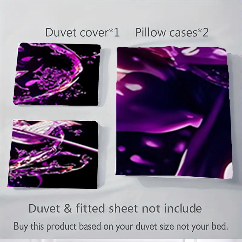 3pcs Demon Slayer Bedding Set-Perfect for Bedroom Decor, Guest Rooms, Living Areas & Hotels-Ideal Gift for Fans, Travelers, Daily Use & Spec