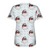 Women's Christmas  Dress Printed Short Sleeve V-Neck Top  Workwear Casual Pocket Top