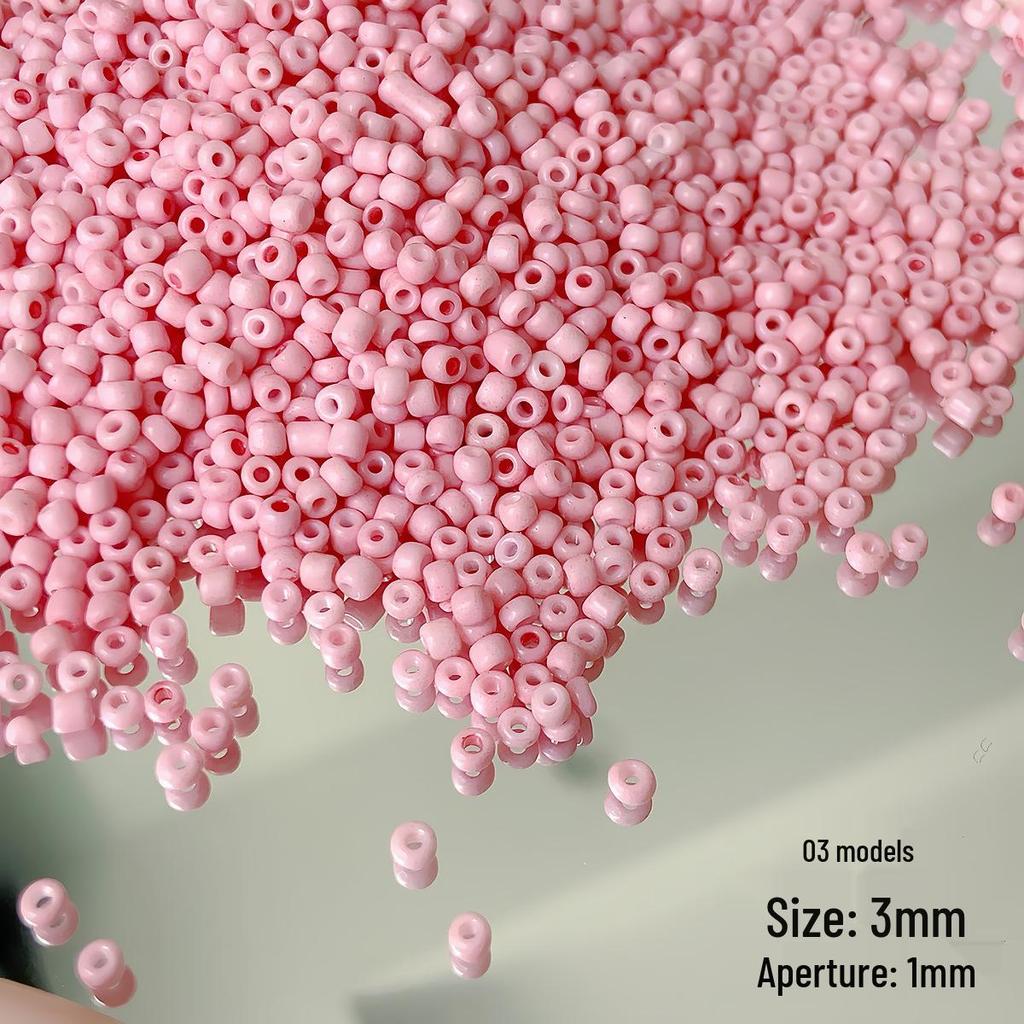 3mm Cream Macaron Glass Seed Beads for DIY Necklaces & Bracelets