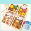 Boxed Simulation Wooden Fruit Bread Sea Food Vegetables Children Toys Set