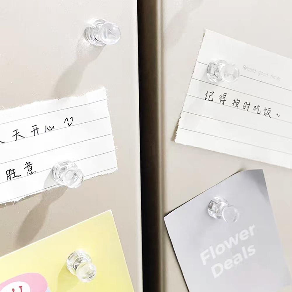 10 Stück Magnete Push-Pin Kühlschrank Whiteboard Magnet Reißzwecke Kühlschrank Pinnwand Pins klare Karte Pins Board Tacks Clips weißen Haken