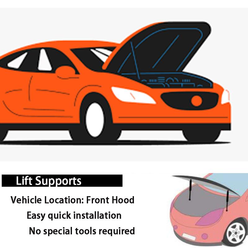 1PC Damper for Ford Fiesta Mk6 2008-2018 Front Hood Bonnet Modify Gas Strut Spring Rod Lift Support Carbon Fiber Shock Absorber