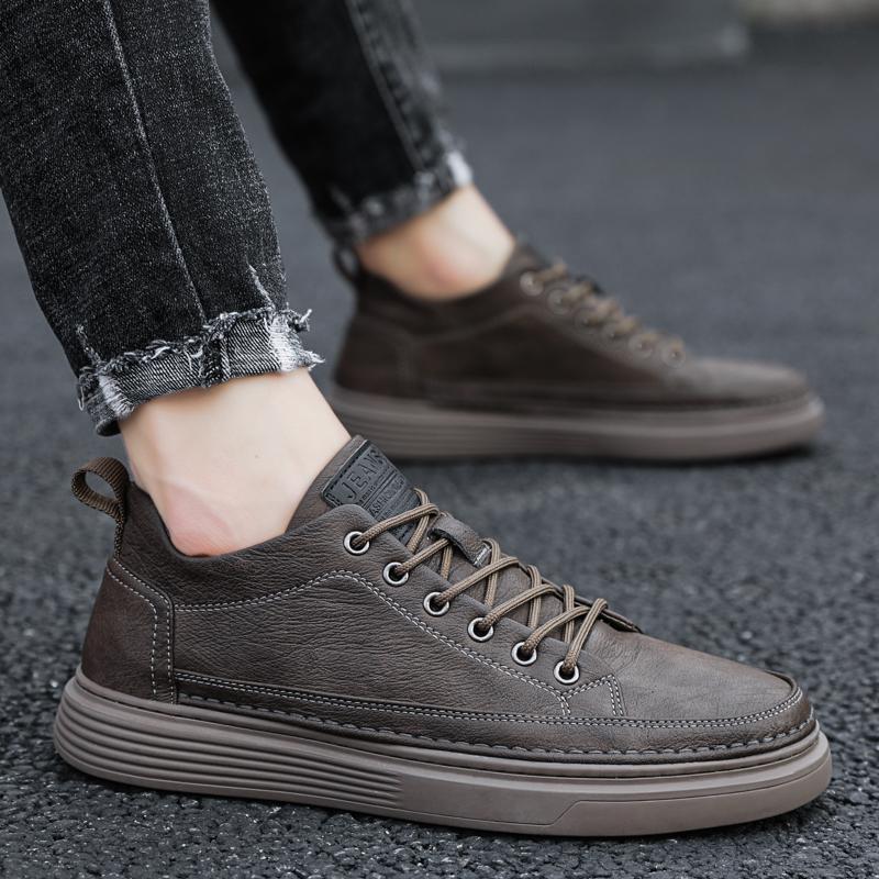 Summer new business dress British casual sports board shoes black leather shoes