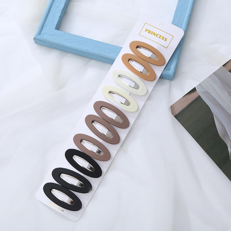 10pcs/set Matt Black Bobby Pins Women Make Up Hair Clip Barretttes Alloy Hairpin Big Water-drop Geometric Non-slip Styling Tools