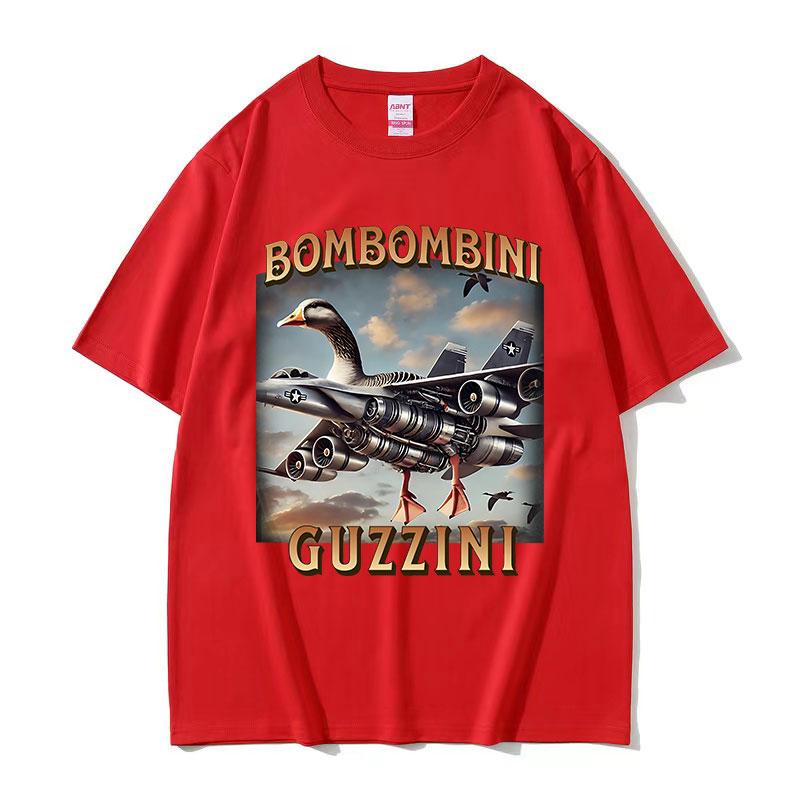 Bombombini Guzzini Funny Goose Meme T Shirt Men Women Harajuku Fashion Short Sleeve Tshirts Y2k Retro Oversized Cotton Tshirt S