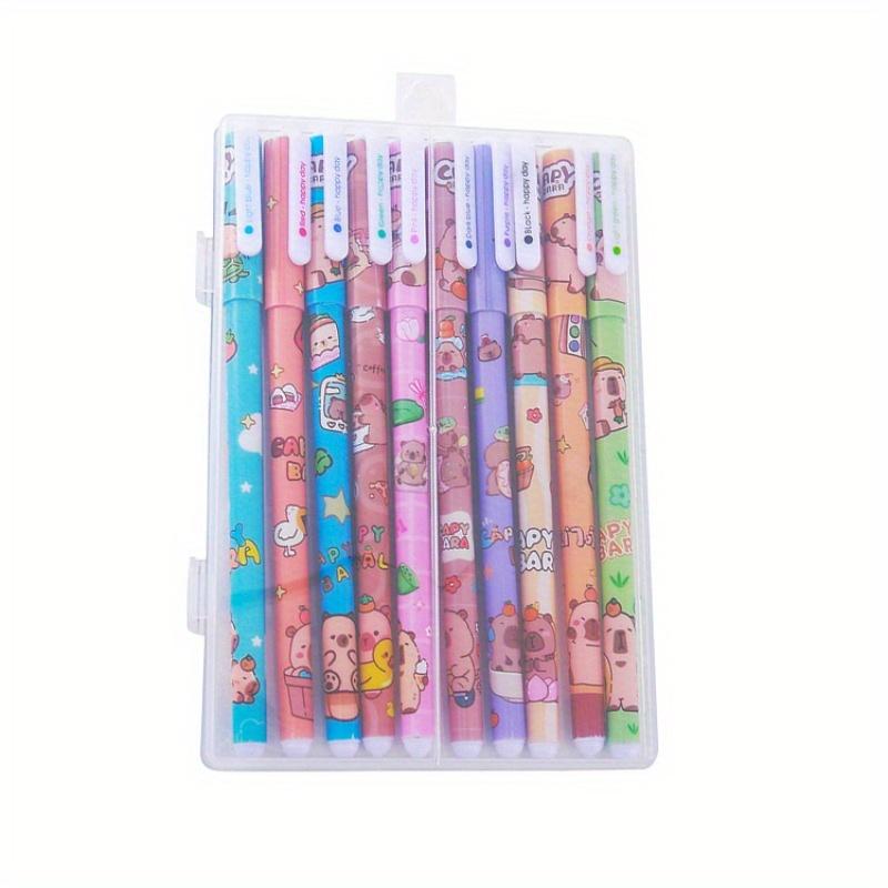 

10pcs/Set Cute Fashion Color Pen Colorful Cartoon Capybara Pens Quick-Drying Neutral Pens Office Supplies Student Stationery Gifts 10pcs/Box