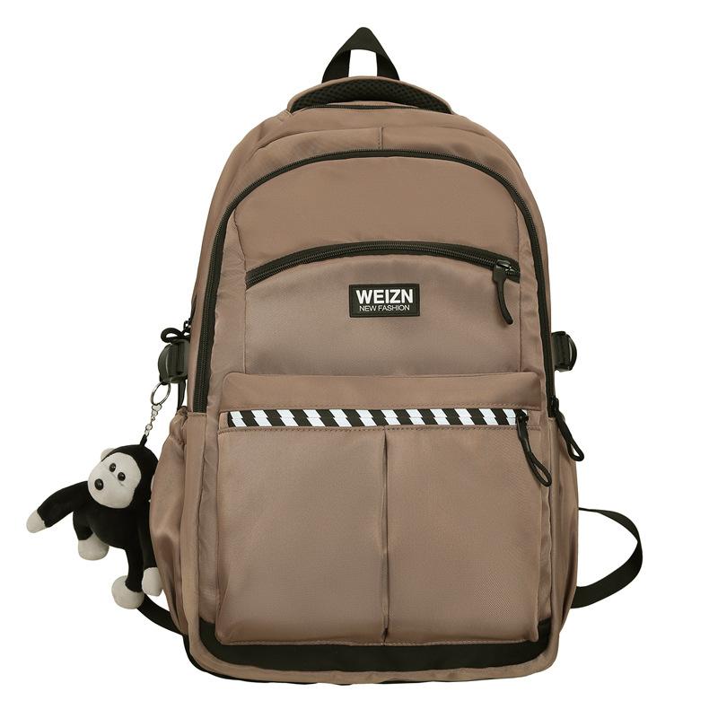 

Schoolbag Men s Large Capacity Backpack Middle School Student Backpack Women s Travel Bag кавовий