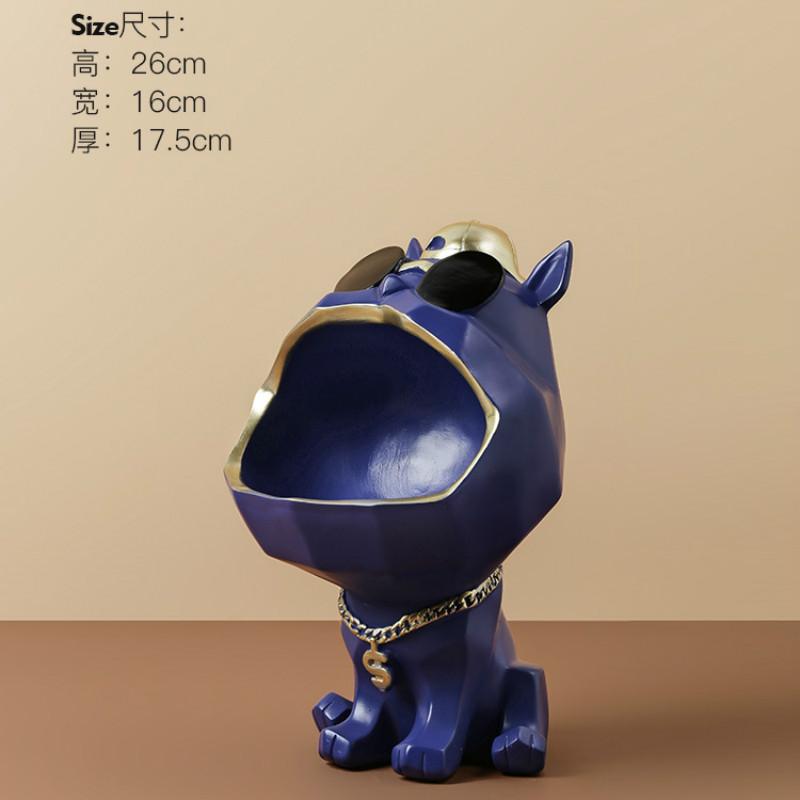 Resin Sunglasses Dog Storage Figurines Creative Nordic Animal Statue Miniature Living Room Desk Christmas Decoration  ZM1128