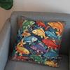 2D Colorful Fish Pattern Decorative Pillow Cover Pattern Cushion Cover Suitable For Sofa Bedroom Car Pillow Cover