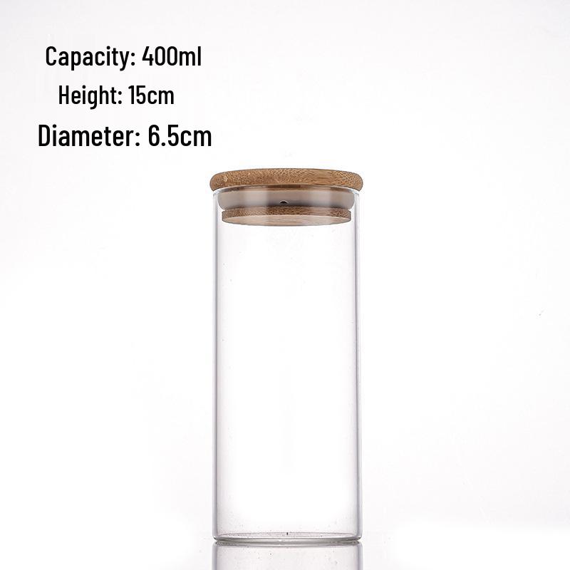 65mm Straight-Mouth Glass Tube Bottle for Tea Storage, Antiques, or Buddhist Beads Display with Lid