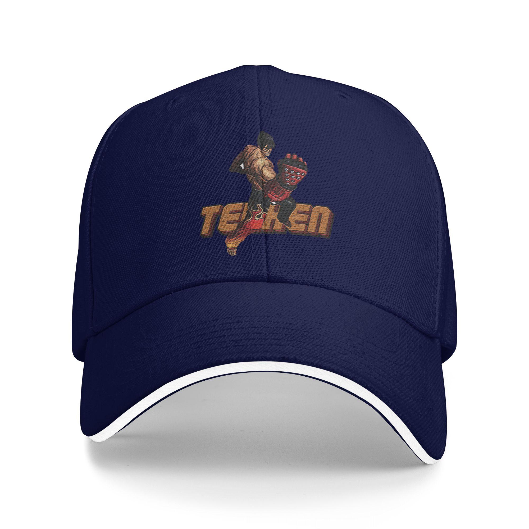 

Tekken Japanese Fighting Game Sun Baseball Cap Summer Female Male Print Trucker Hat Wholesale Trendy Running Baseball Caps One Size темно-синього кольору