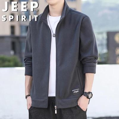 JEEP SPIRIT Men's Fleece-Lined Stand Collar Jacket