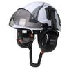 CE Kohlefaser-Schutzkappe mit verstellbarem Lüftungsschlitz Doppelte Brillen-Gehörschützer ABS-Schutzhelm für Ingenieur Bauarbeiten Hut