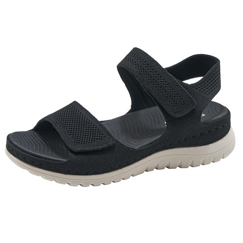 Sports and Casual Sandals Velcro Hollow Beach Thick Sole Women s Sandals Comfortable and Simple 35