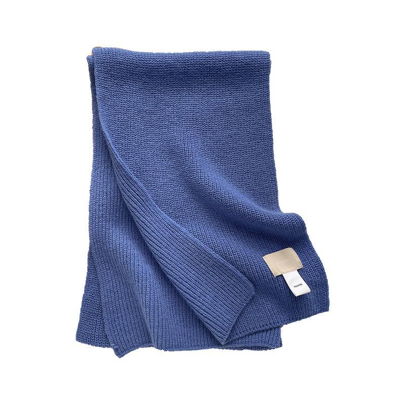 Autumn and Winter New Mars Green/knitted Long Scarf Solid Color Wool Warm Scarf