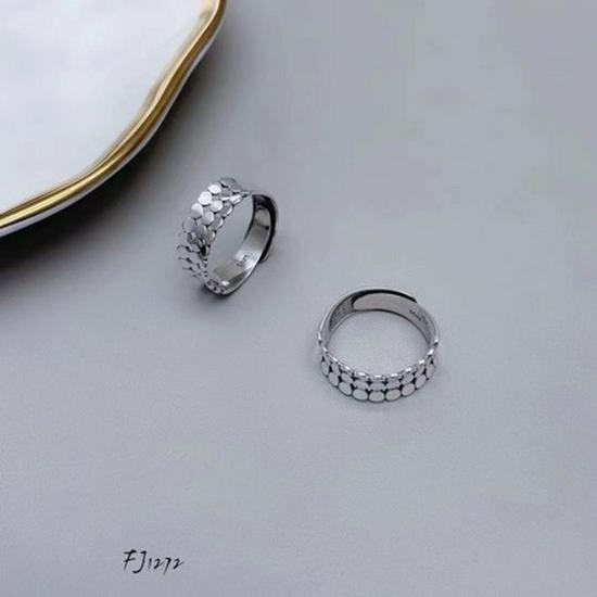 

S925 Sterling Silver Korean-Style Minimalist Ring: Elegant, High-End, and Versatile Adjustable Open