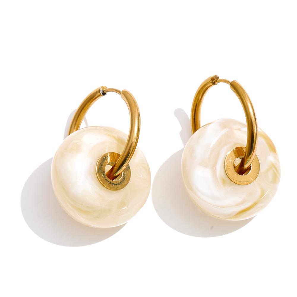 

Yhpup 6 Color Acrylic Resin Round Thick Drop Earrings Summer Y2K Style Stainless Steel Exclusive Popular Jewelry Waterproof