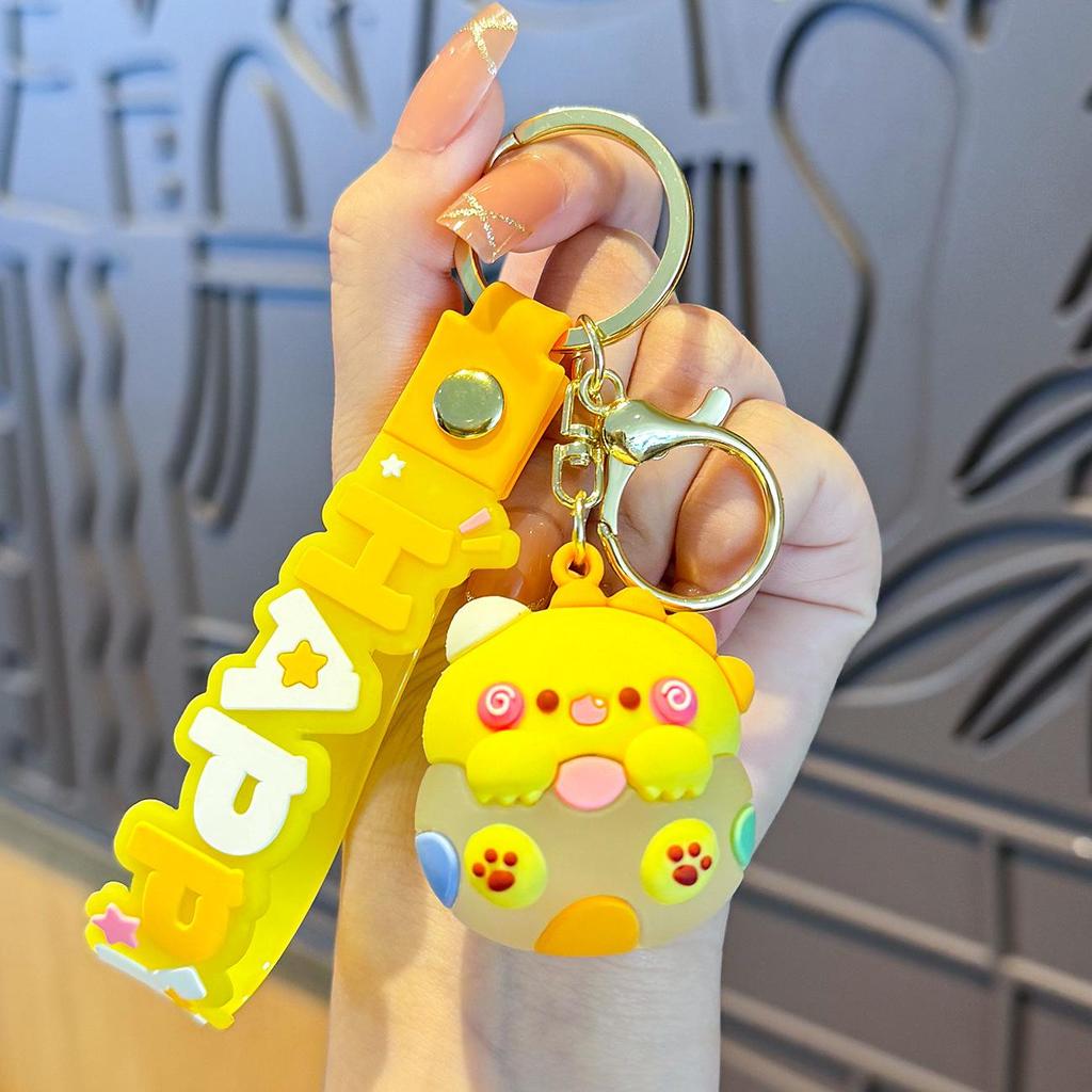 Mini llavero luminoso de huevo de dinosaurio: un bonito colgante para bolsos y llaves de coche.