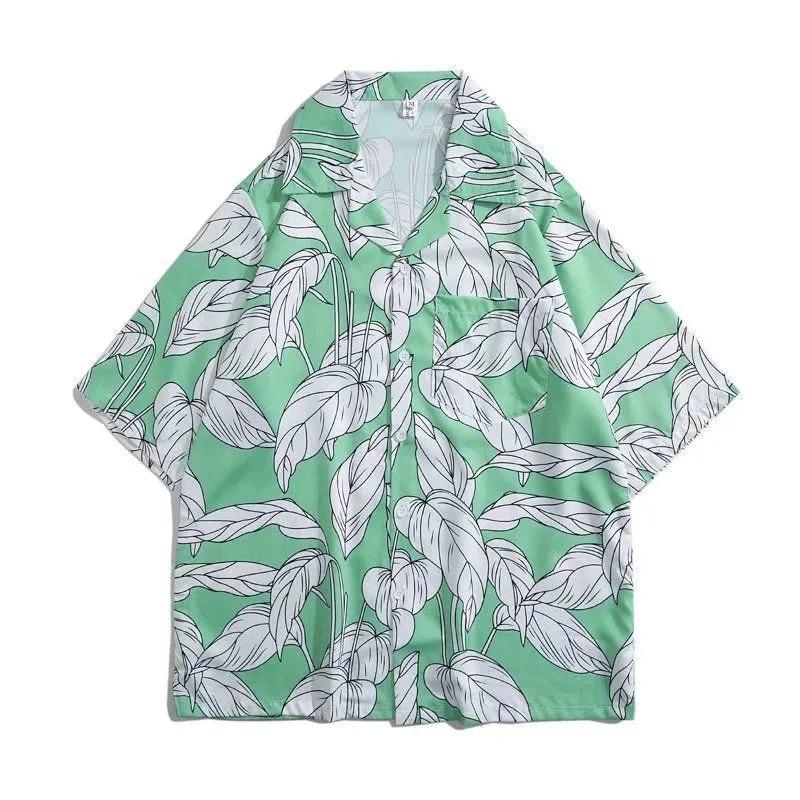 Herren Tropical Hawaiianhemd Lockerer Schnitt Atmungsaktiv Strand Freizeitkleidung
