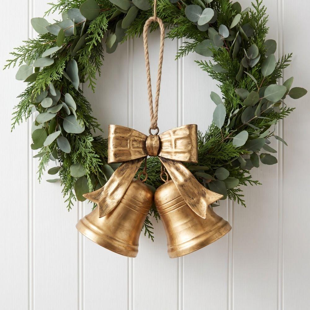 Heimdeko Weihnachtsglocke Dekoration Schleife Glocke Hängende Ornamente Vintage Glocke Anhänger Wand