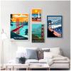 Harbour City San Francisco Travel Poster Canvas Paintings Vintage Wall Kraft Poster Coated Wall Stickers Home Decor Picture Gift