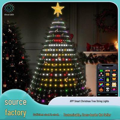 APP-Controlled LED Color-Changing Christmas Tree Lights with Bluetooth, PVC Neon String, Holiday Decoration, and Adjustable Atmosphere Lighting