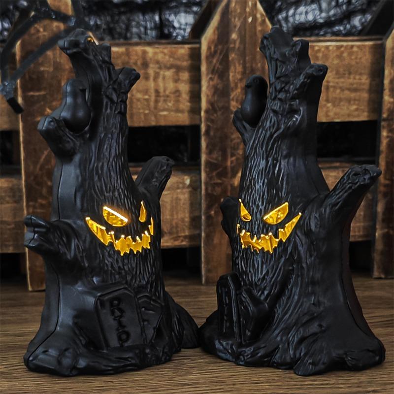 12PCS Halloween LED Ghost Tree Light Home Decoration Candle Lamp Halloween Party Supplies Haunted House Horror Props Kids Gifts