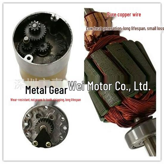 JGB37-500 Variable Speed DC Geared Motor 6V/12V/24V, Low Speed Miniature Metal Gear Electric Motor