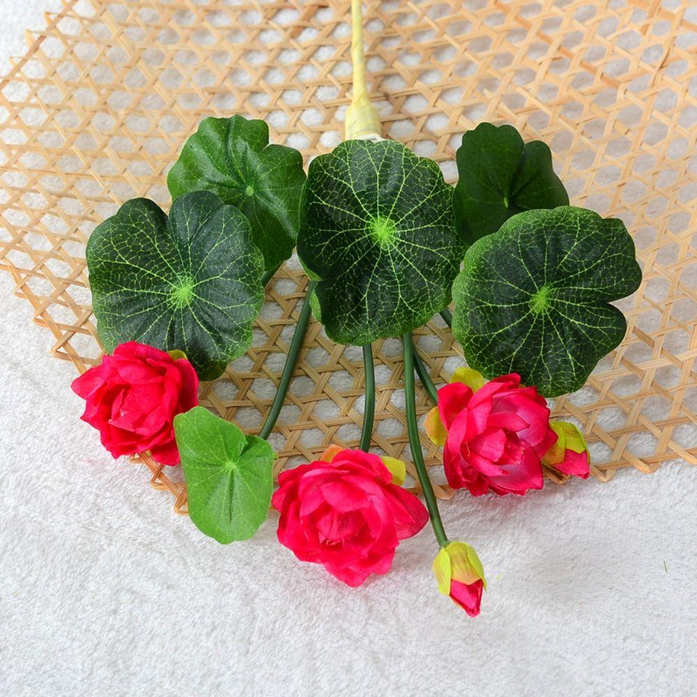 Lifelike Mini Silk Lotus Plastic Simulation Lotus Artificial Lotus Flower  Wedding