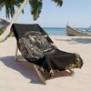 1pc Elegant Black Cat with Golden Ornamental Design 2D Printed Microfiber Beach Towel, quick dry super absorbent. Great for