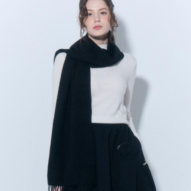 UNIT Cashmere Woven Muffler (UFJWAM495C-BLACK)