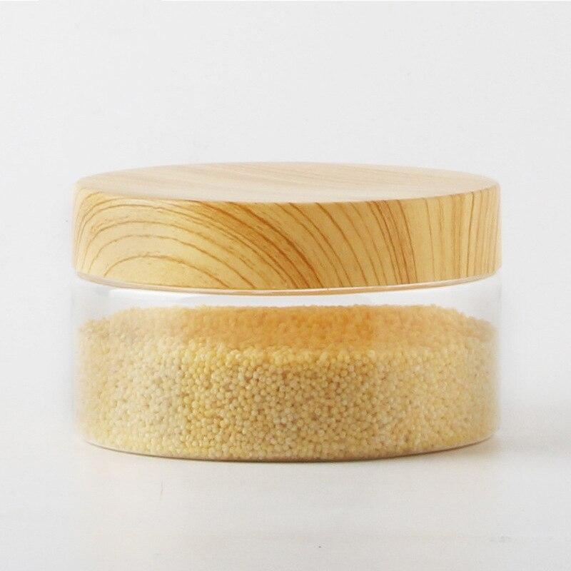 Imitation Wood Grain Sealed Jar Transparent Plastic Food Jar Dried Fruit PET Flower Tea Biscuit Box Food Packaging Bottles
