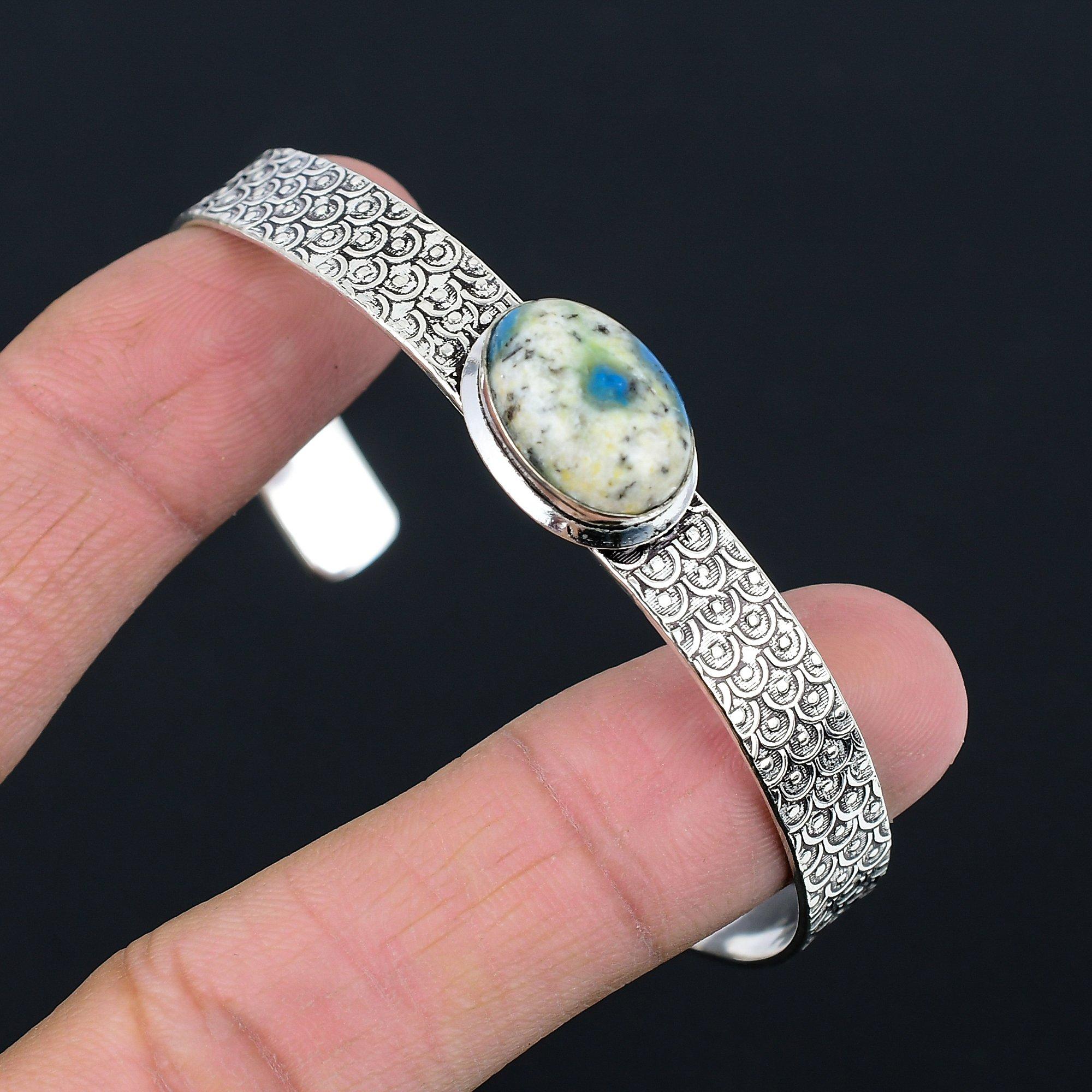 

Натуральный браслет из камня К2 Джаспер Белый Регулируемый Ювелирные изделия из серебра 925 пробы Adjustable