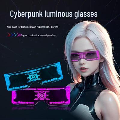 Cyberpunk LED Glowing Glasses for Music Festivals & Nightclubs