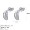 18K Gold-Plated C-Shaped Stainless Steel Moon Stud Earrings for Women