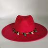 2025 Colorful Suede Wide Brim Felt Fedoras Hat for Women Men Church Jazz Cap Panama Denim Hat Wholesale Sombrero Hombre