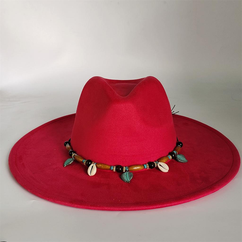 2025 Colorful Suede Wide Brim Felt Fedoras Hat for Women Men Church Jazz Cap Panama Denim Hat Wholesale Sombrero Hombre