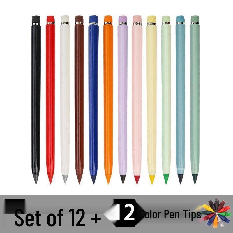 Eternal Pencil: No-Sharpen, Erasable, Break-Resistant Lead, Inkless, Ideal for Sketching & Correcting Writing Posture (Student Set)