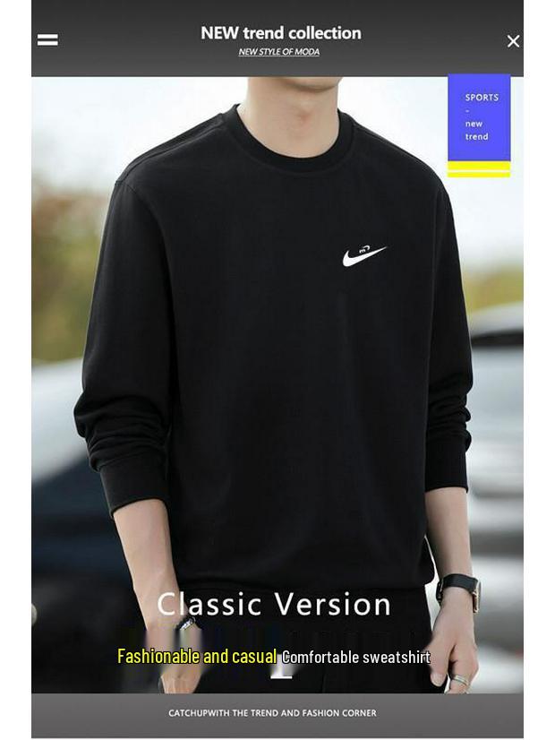 Męska bluza w jednolitym kolorze - Kolekcja Wiosna/Jesień 2025, Unisex Modna odzież sportowa, Top z okrągłym dekoltem.