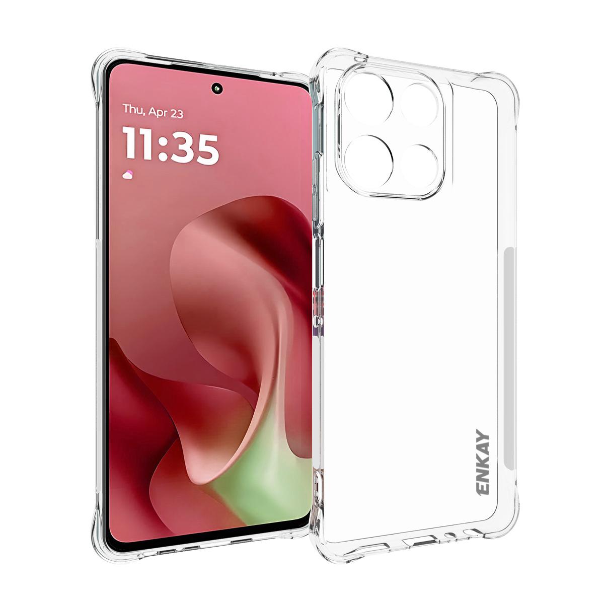 

Прозрачный чехол для телефона Motorola Moto G56 5G ENKAY HAT PRINCE Противоударный Противоскользящий ТПУ чехол Transparent